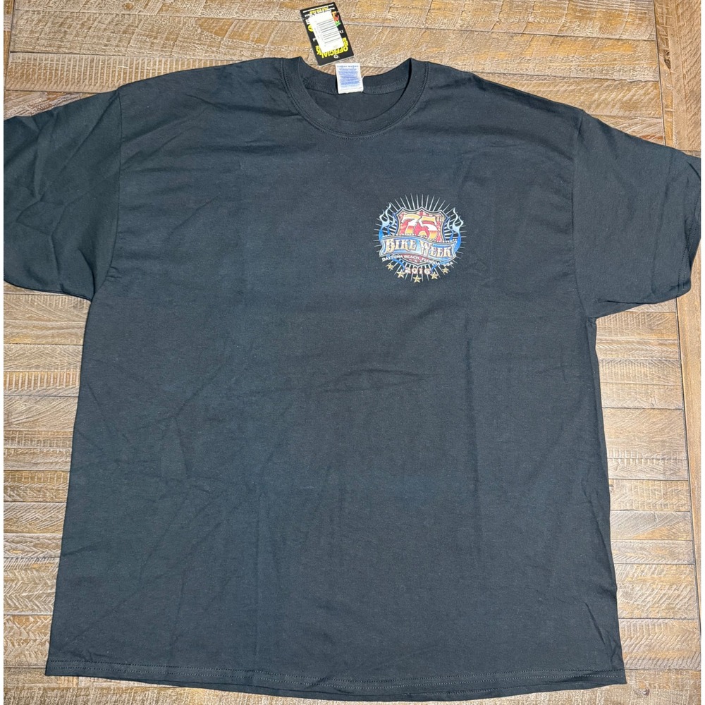 Gildan Daytona Bike Week 2016 T-Shirt Mens 2XL Black New 75th Anniversary Tee